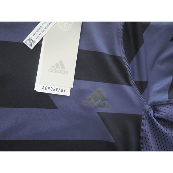 adidas HA9943 Women's Sz XL Shadow Navy/Black Aeroready Run Fast AOP Carrera Tee - Picture 3 of 7